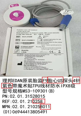US Transducer Fetal Ultrasound Probe 4 иглы водонепроницаемая IPX8 MS3-109301
