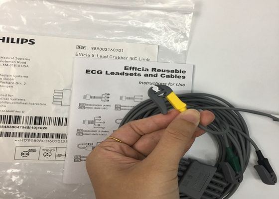 PHLIP Efficia многоразовый 5 свинцовый кабель ЭКГ IEC Limb для взрослых