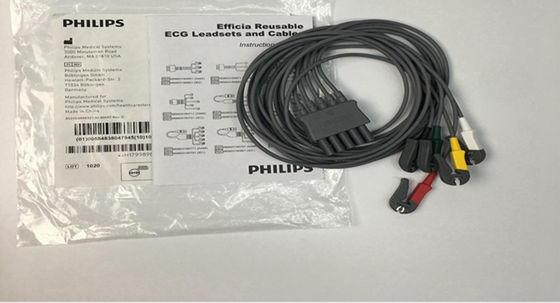 PHLIP Efficia многоразовый 5 свинцовый кабель ЭКГ IEC Limb для взрослых