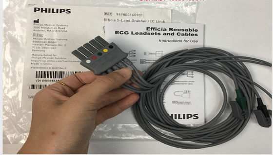 PHLIP Efficia многоразовый 5 свинцовый кабель ЭКГ IEC Limb для взрослых