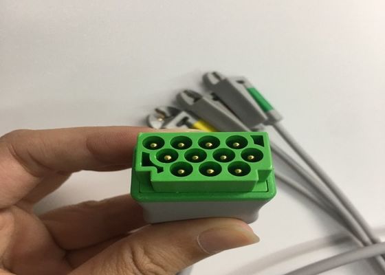 3 Свинцовый ЭКГ трубный кабель 2106309-002 с интегрированным граббером свинцовым проводом 12FT