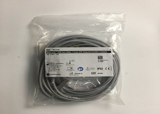 3 Свинцовый ЭКГ трубный кабель 2106309-002 с интегрированным граббером свинцовым проводом 12FT
