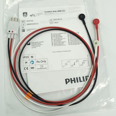 REF M1673A PHILIP Пациентский монитор CBL 3 Leadset Snap AAMI ICU PN 989803145111