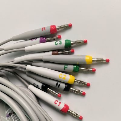 Электрокардиограмма Интегрированный 12 свинцовый провод с 15 булавками Европейский стандарт IEC Банановый голова 4.0