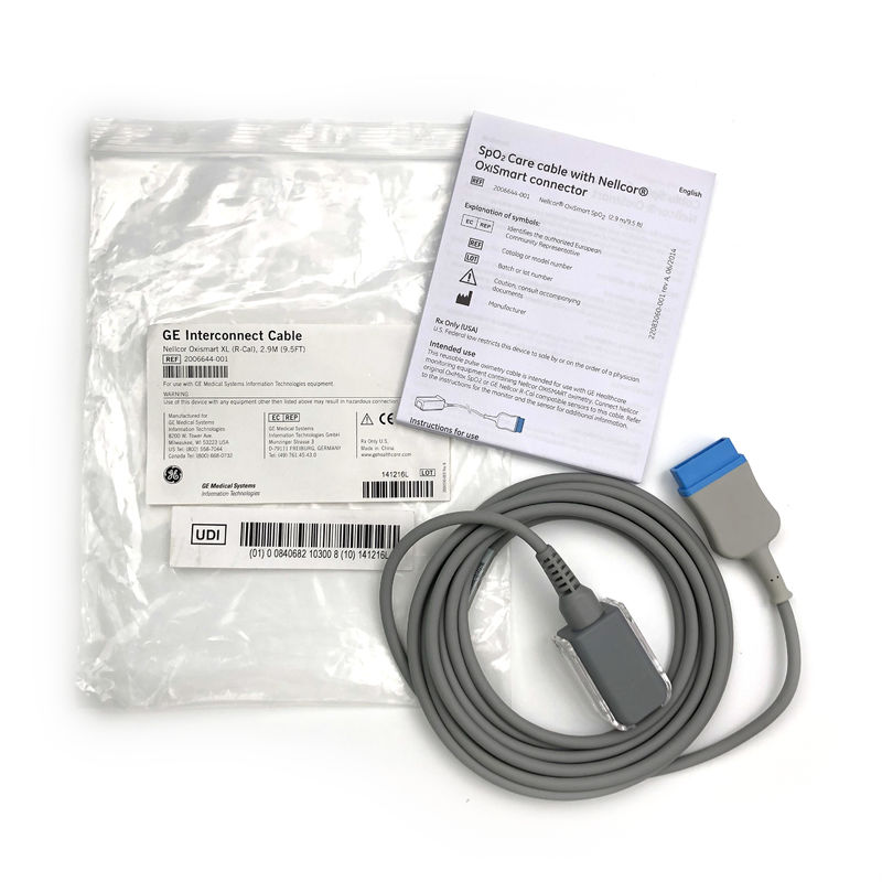 Кабель для ухода за SpO2 с соединителем Nellcor®OxiSmart REF 2006644-001 Nellcor® OxiSmart SpO2 (2,9 M/9,5 Ft)